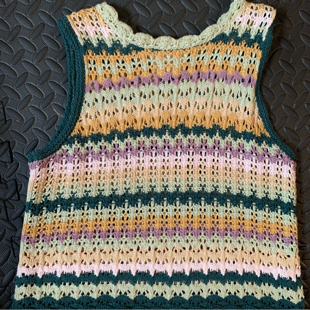 Colorful Knit Sleeveless Top